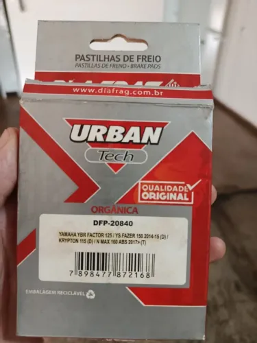 KIT PASTILHAS DE FREIO TRASEIRAS FACTOR 125 / FAZER 150 2014 - 15 / NMAX 160 ABS 2017