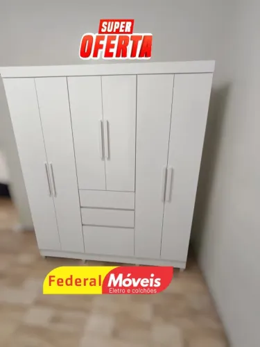 Guarda Roupa Casal Off White 7 Portas 2 Gavetas TEMOS CREDIÁRIO