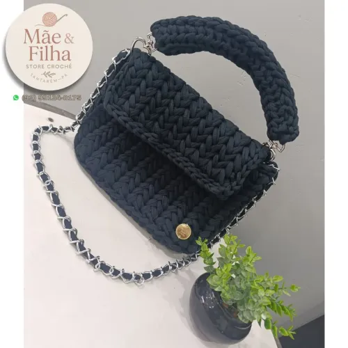 Bolsa em Crochê Preta
