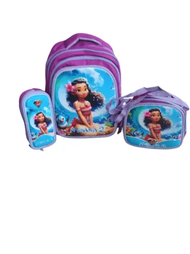 Kit 3D Mochila, Lancheira Térmica e Estojo Diversos Personagens