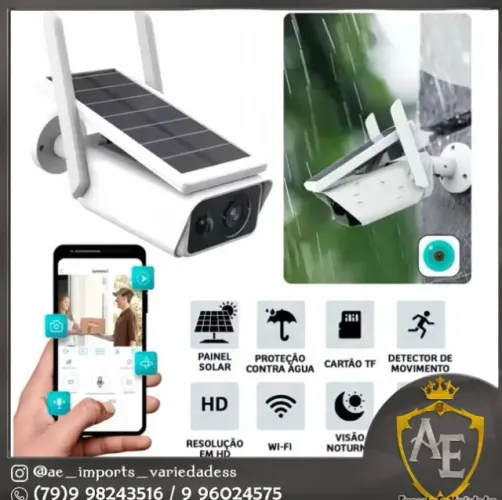 camera wifi sem fio com energia solar