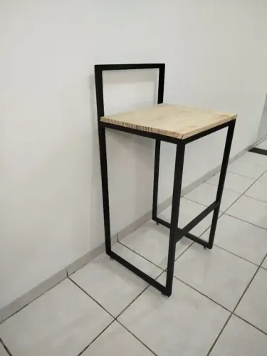 banqueta industrial em mdf e ferro - frete grátis a partir de 2 unidades