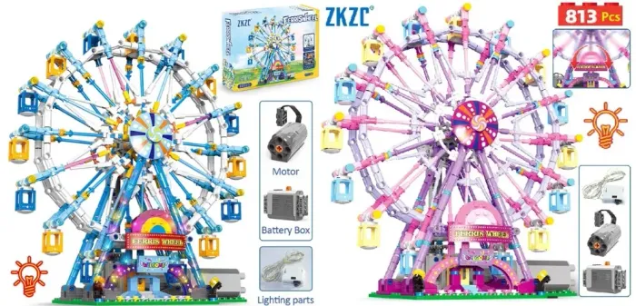 Blocos De Montar Roda Gigante Led Gira Sozinha Similar Lego