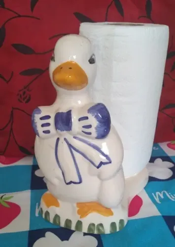 pato de ceramica porta papel toalha