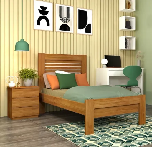 *Cama Solteiro Safira 100% MDF Pronta Entrega