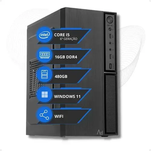 Pc Cpu I5 7ª Geração 3.2ghz 16gb Ram Ddr4 Ssd 480gb + Wifi