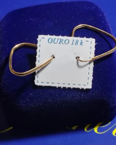 Brinco Triângulo Ouro18 Kilates 0.90 Grama 20 mm