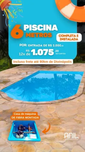 Ana: piscina de 6 metros com escadas de onda