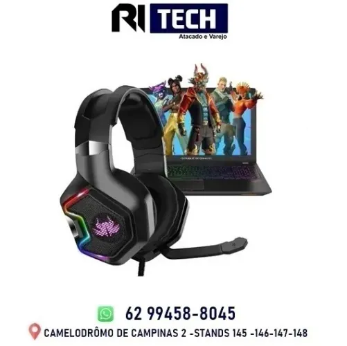 Fone Headset Gamer 7.1 Rgb Led Pc Ps4 Xbox One Cel Microfone Marca KNUP KP-489