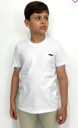 Camiseta básica malha algodão cores variadas de 1 a 16 anos