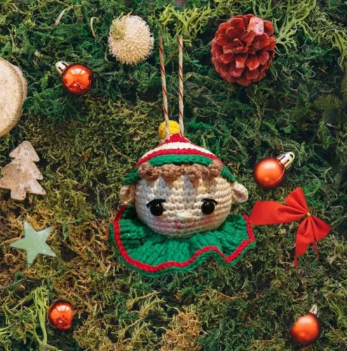 Enfeite Árvore de Natal Duende - amigurumi 