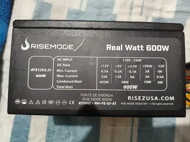 Fonte PC Rise Mode 600W