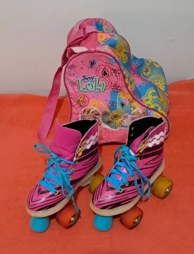 Patins Infantil + Bolsa Mochila - Soy Lolla Tamanho 34/36