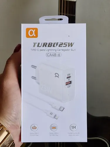 Carregador Turbo 25W Tipo-C + Cabo Lightning