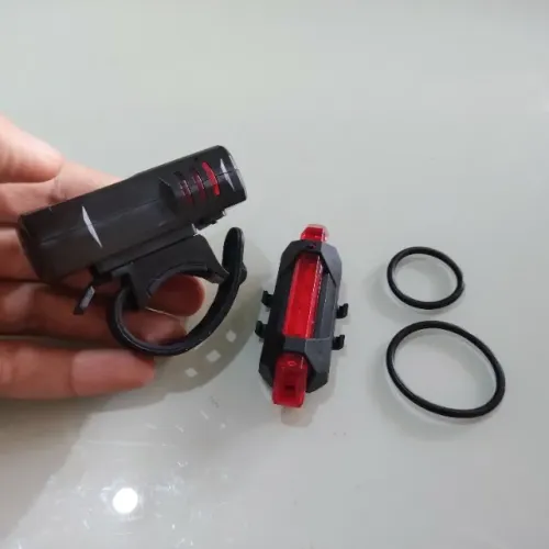 Farol e Sinalizador Para Bicicleta Recarregável Luatek LK-088