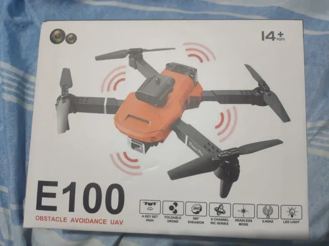 Drone E100 - Obstáculo, 360°, Headless Mode e LED