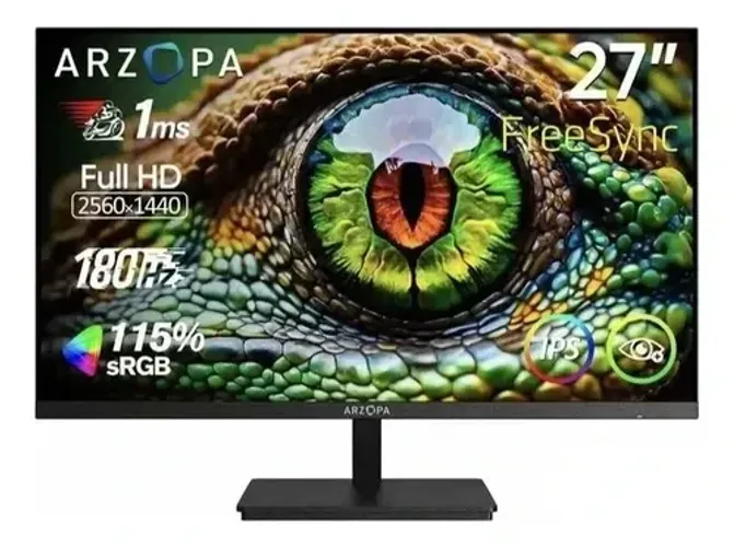 Monitor Gamer ARZOPA M1RC-27" poelagadas 180Hz 2K QHD 2560x1440P
