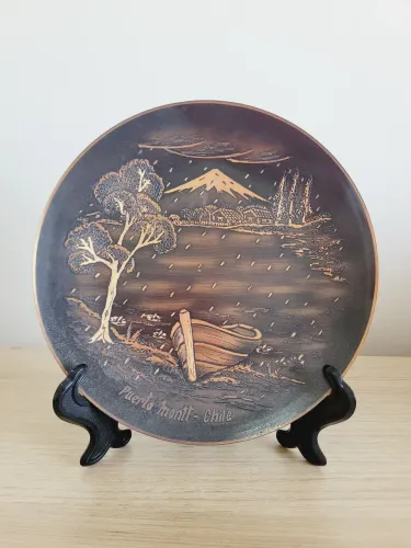 Prato Decorativo Chile em Cobre Chileno Coleção