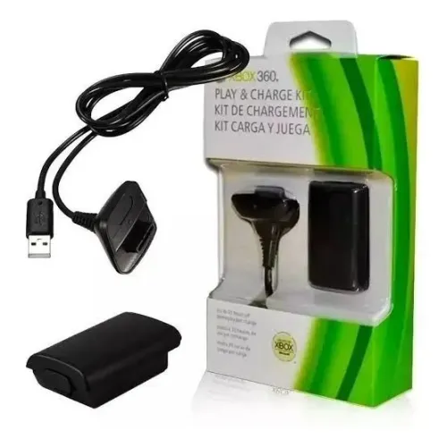 Kit Fonte E Carregador P/ Controle Xbox 360 Cabo Usb Play