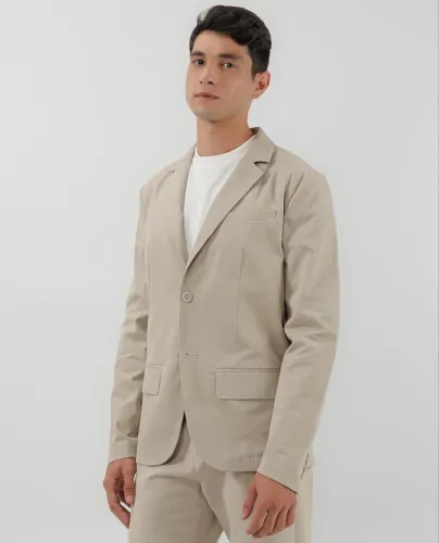 Blazer masculino alfaiataria slim bege