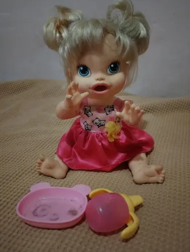 Baby Alive Hora de Comer Original + Pratinho e Mamadeira | Conservada