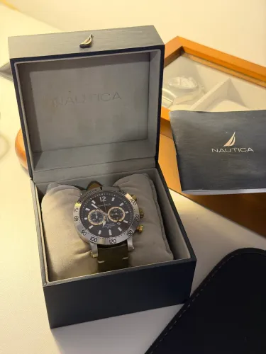 Relógio cronografo Nautica completo com caixa e docs