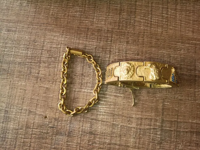 Vende-se bracelete de moeda antiga mais pulseira 21cm cadeado 8mm