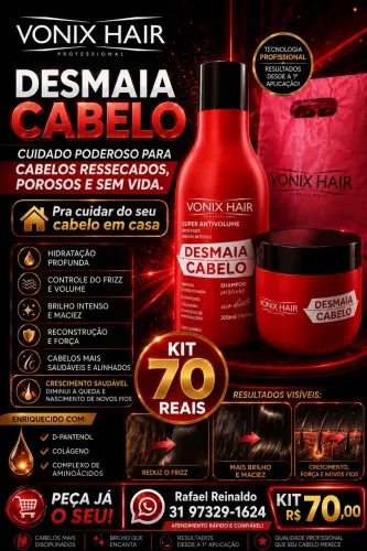 Kit profissional reconstrução e hidratação capilar