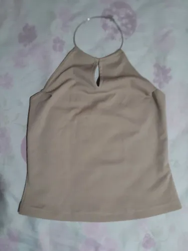 blusa century frente única bege m