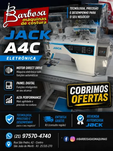 MÁQUINA RETA ELETRÔNICA JACK A4C NOVA