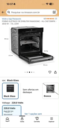 FORNO ELÉTRICO DE EMBUTIR PANASONIC
