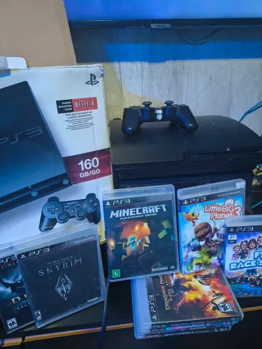 Playstation 3 desbloqueado, 500gb + 10 jogos.