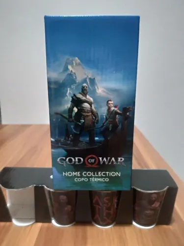 (LEIA A DESCRIÇÃO) Copo de dose God of War + caixa do copo térmico