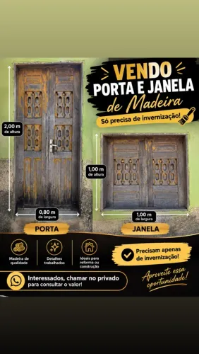 Vende-se Porta e Janela de Madeira