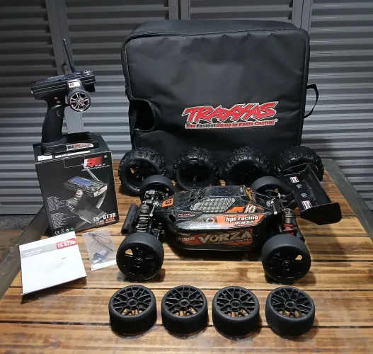 Automodelo HPI VORZA FLUX Elétrico 6S 1/8 completo com Rádio Zero FS-GT3B e Bolsa de Lona