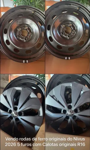 Vendo rodas ferro com calotas originais Nivus 2026 R16 5 furos