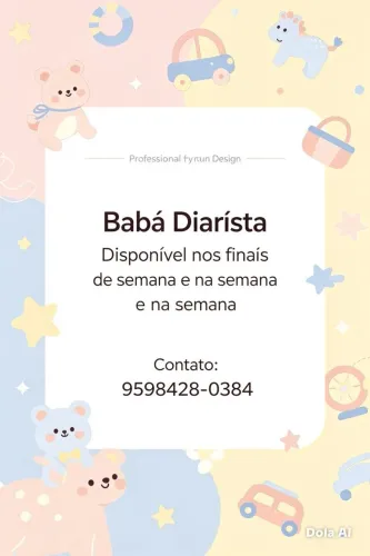 Babá diarista disponível
