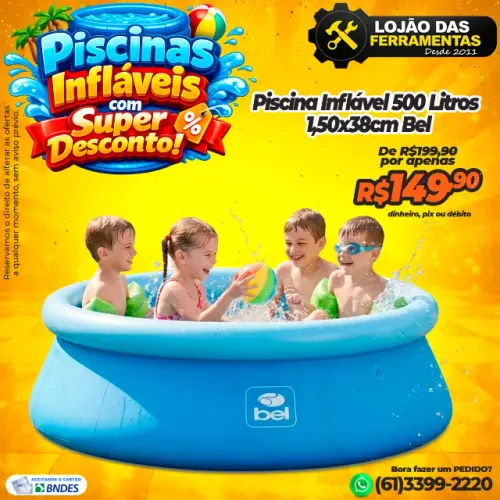 Piscina Inflável 500 Litros 1,50x38cm Bel