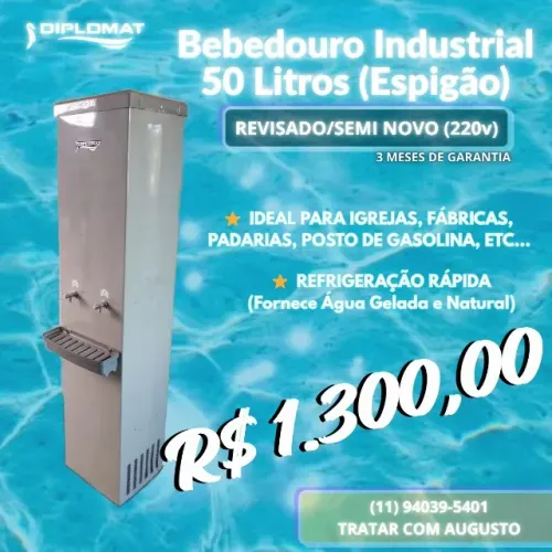 Bebedouro Industrial 50 Litros (Espigão) - Revisado e Higienizado!