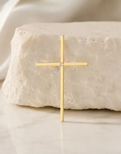 Crucifixo palito Grande. Ouro 18k