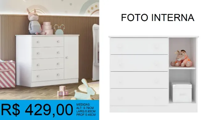 Cômoda sapateira infantil - monte o quartinho dos sonhos conosco