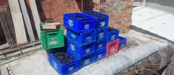 10 caixas de litrinho e 2 de 600