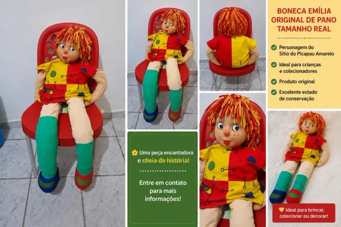 Boneca Emília Sítio do Pica Pau Amarelo