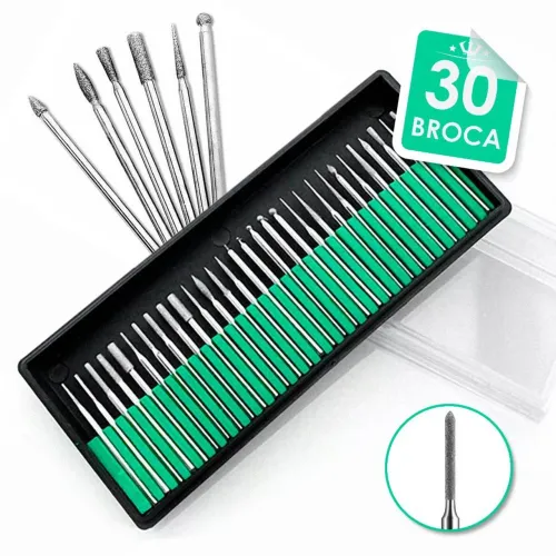 Kit 30 brocas diamantadas para lixadeira de Unhas.