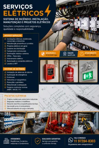 SERVIÇOS ELÉTRICOS, SISTEMA DE INCÊNDIO E PROJETOS | ORÇAMENTO RÁPIDO