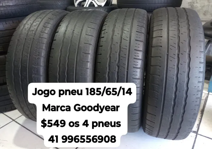 Jogo pneu 185/65/14 Goodyear os 4 pneu aro 14 roda muito ainda não é remold