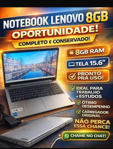  nota fiscal e caixa Notebook Lenovo IdeaPad 1 - Core i3 12ª Geração | 8GB