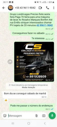 Pequenos fretes.