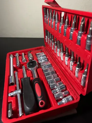 Kit Chave Catraca 46 Peças com Maleta - Ferramenta Profissional Multiuso