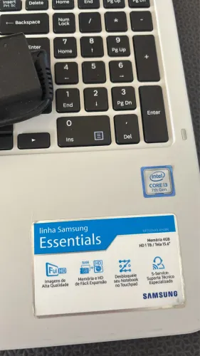 Notebook samsung essentials - i3 7º geração, 4gb ram 